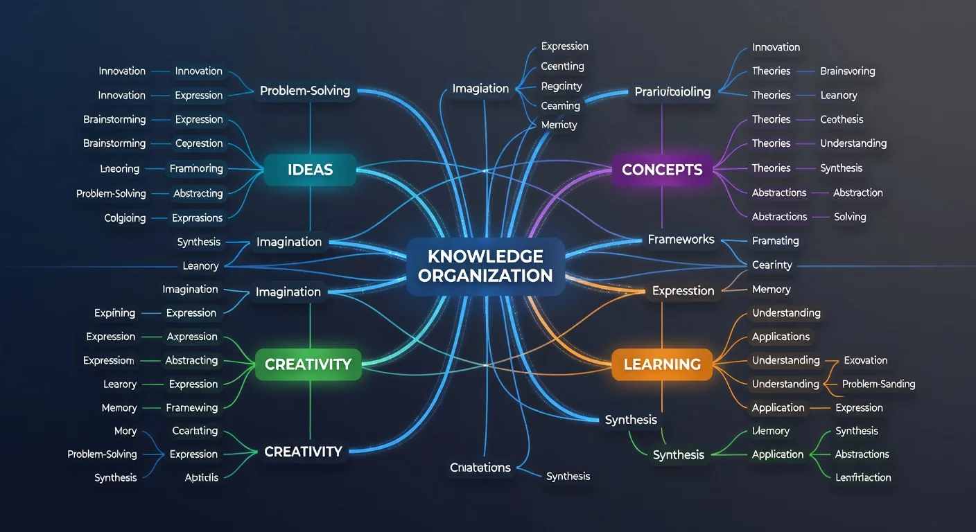 Mind mapping diagram illustrating the structure of cognitive exercise categories