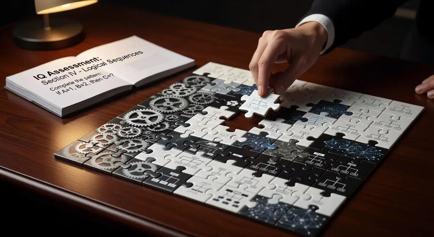 Puzzle solving visual representing logic and reasoning exercises available on the platform